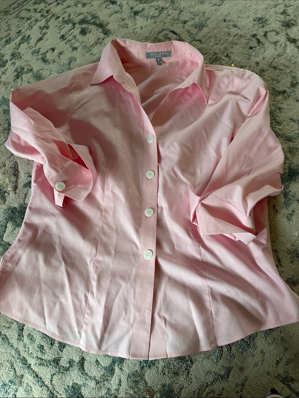 Foxcroft Light Pink Button-Down Blouse